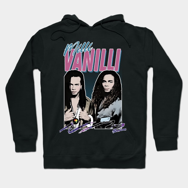 Milli Vanilli - 80's Fanart Aesthetic Design Tribute Hoodie by DankFutura